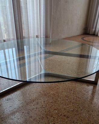 Tavolino Gallotti & Radice Raj 1 Ø140 vetro acciai