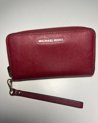 Portafoglio rosso Michael Kors con cinturino
