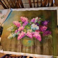 Z. Müller olio su tela - vaso con fiori