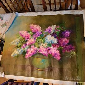 Z. Müller olio su tela - vaso con fiori