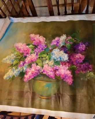 Z. Müller olio su tela - vaso con fiori