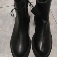 Stivali Biker in Vera Pelle Nera - Donna - Taglia