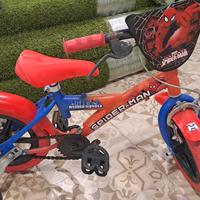 bicicletta  spidermen 12 pollici con rottele