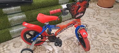 bicicletta  spidermen 12 pollici con rottele