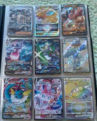 Pagina di album pokemon con carte rare
