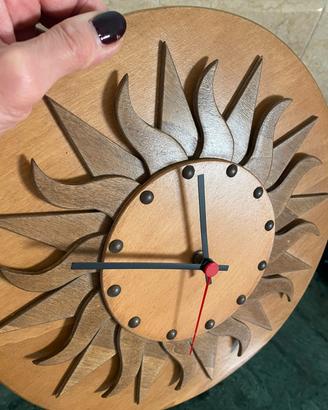 orologio da parete artigianale in legno di ulivo 
