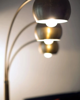 Lampada Vintage ad Arco Vintage in Ottone Reggiani