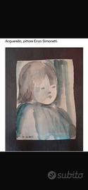 Acquerello di Enzo Simonetti da coll