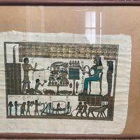 DIPIINTO SU PAPIRO EGIZIANO CON CORNICE 52X42