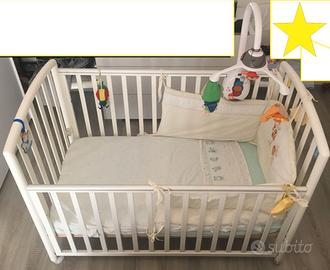 Lettino Pali +materasso+paracolpi+ridutt+giostrina