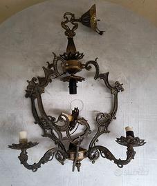 Lampadario antico 3 luci