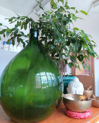 Damigiana in vetro verde 50 Litri – vintage