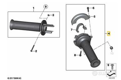Bmw R1200GS 2006 2012 Manopola riscaldata destra
