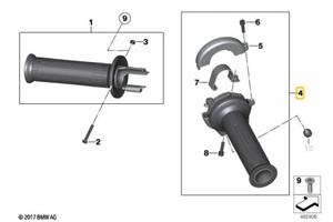 Bmw R1200GS 2006 2012 Manopola riscaldata destra