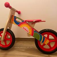 Bicicletta senza pedali in legno