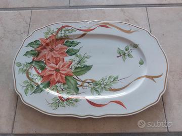 piatto ovale ceramica dipinto a mano