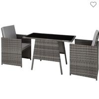 Salottino in rattan per terrazzo con 2 poltrone