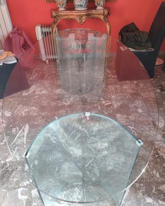 tavolo ovale in vetro 