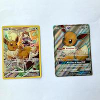 Due carte pokemon rare Eeveee Fullart. E  Eevee Gx