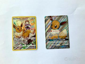 Due carte pokemon rare Eeveee Fullart. E  Eevee Gx