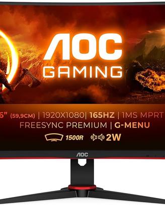 Monitor da 24 pollici curvo AOC 165hz