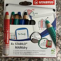 4x Stabilo Markdry marcatori per lavagna bianca