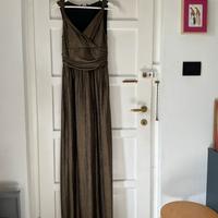 Abito lungo dorato da sera/cerimonia NUOVO