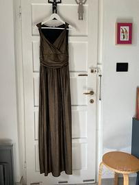Abito lungo dorato da sera/cerimonia NUOVO