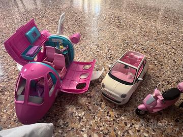 Set barbie aereo, cinquecento e vespa