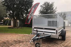 Rimorchio con sovrasponde grigliate e rampa