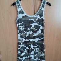 Canottiera/  vestito fantasia militare con pizzo