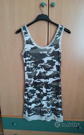 Canottiera/  vestito fantasia militare con pizzo