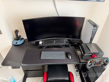 SCRIVANIA DA GAMING ELETTRICA 140x60 RITIRO A MANO