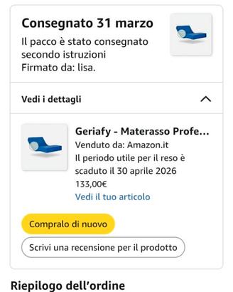 Materasso per letto ortopedico