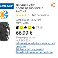 4 pneumatici 4stagioni Goodride Z401 205/55VR16