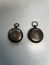 Coppia Orologi da Tasca Cipolla Antichi Argento 0.