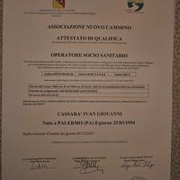 OSS OPERATORE SOCIO SANITARIO CON 4 ATTESTATI  
