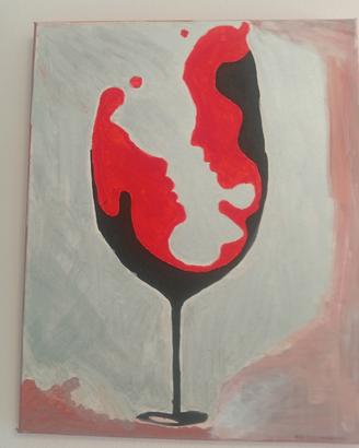 Quadro Dipinto a mano acrilico su tela cm 60 x40 