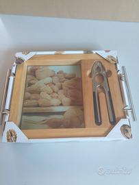 vassoio in legno e vetro e schiaccianoci Easy Life
