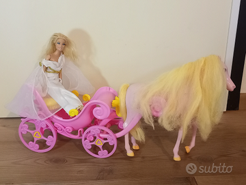 Barbie principessa con carrozza e cavallo