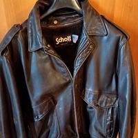 giubbotto Schott in pelle marrone scuro