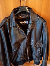 giubbotto Schott in pelle marrone scuro