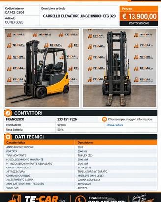 carrello elevatore jungheinrich efg 320 20q
