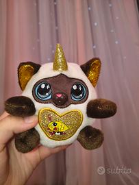 mini peluche gatto unicorno con ali piccole dietro