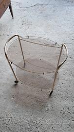Carrello bar vintage ottone e vetro anni 60