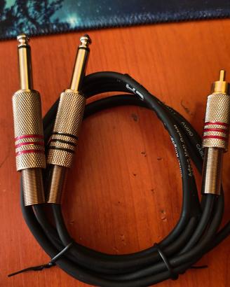 cavo audio 2x jack 6.3mm