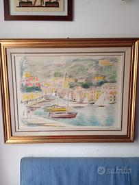 Quadro Michele Cascella, paesaggio Portofino