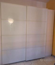 GUARDAROBA IKEA PAX CON ANTE SCORREVOLI IN VETRO
