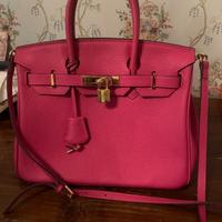 Borsa pelle fucsia ciclamino
