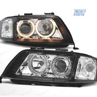 FARI AUDI A6 99-01 XENON OCCHI ANGEL LED FONDO NER